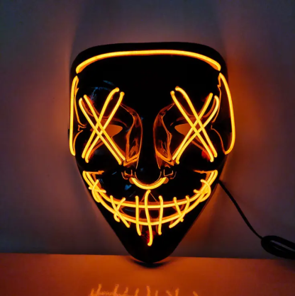 led halloween mask orange