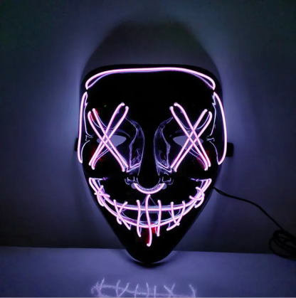 led halloween mask pink