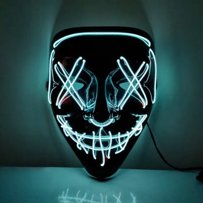 led halloween mask white